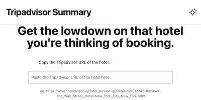 TripAdvisor Summary AI Tool